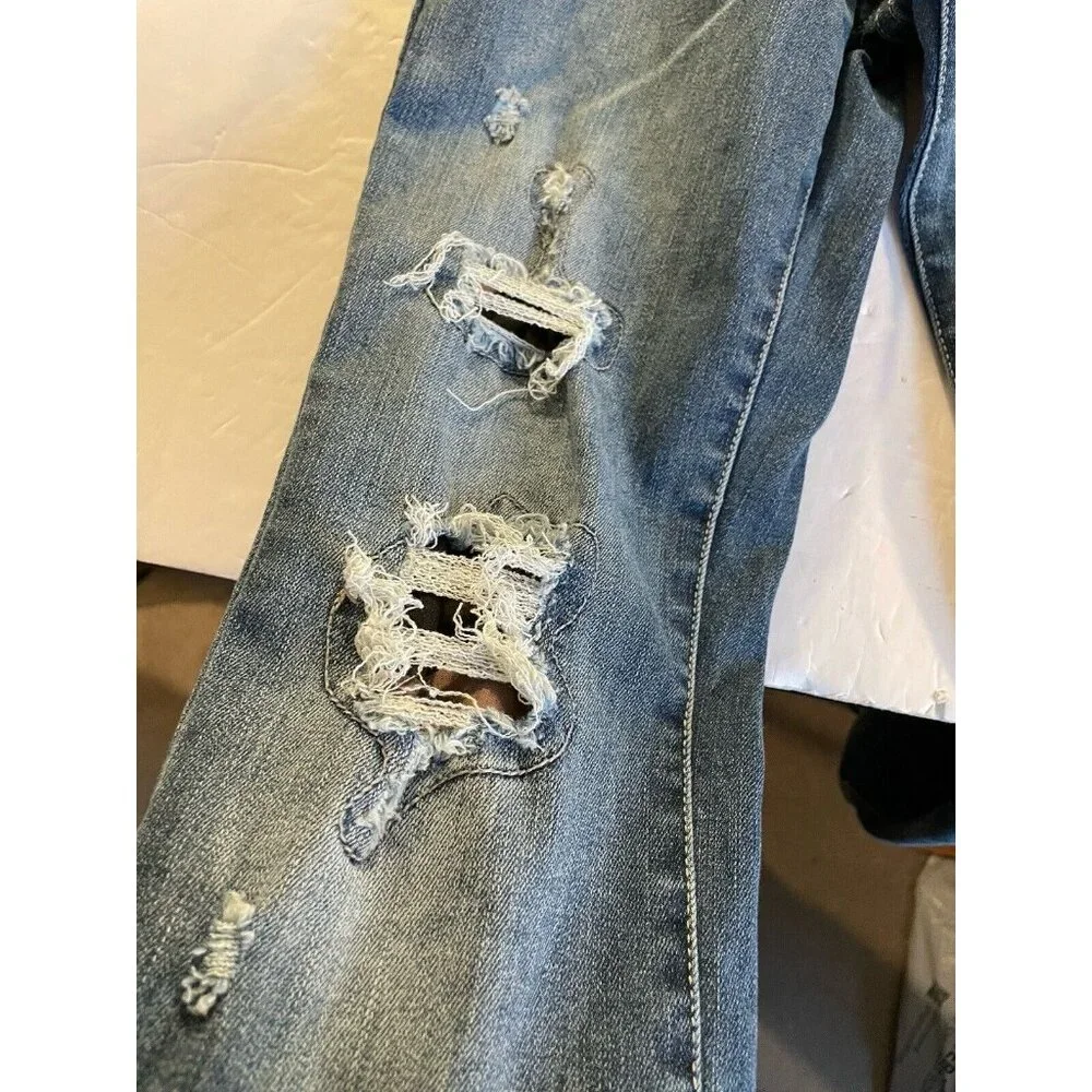 Judy Blue Jeans Womens 1/25 25x28.5 Blue Skinny Distressed Denim JB82109MD - Picture 6 of 16